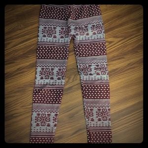Red and Cream Leggings